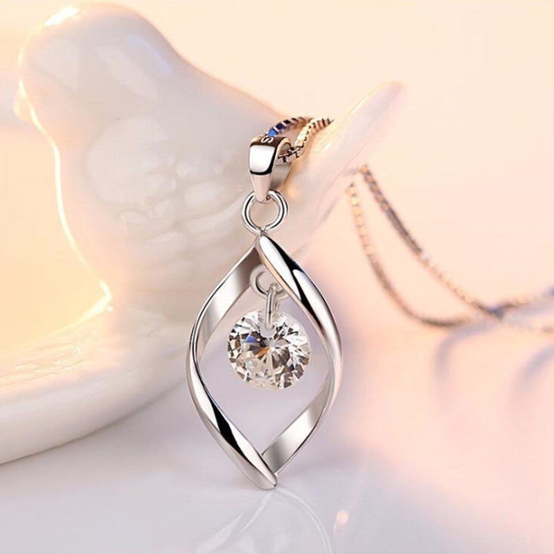 Pendentif en Cristal de Zirconium Argenté