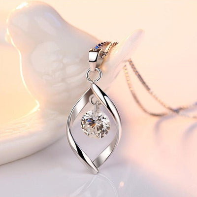Pendentif en Cristal de Zirconium Argenté