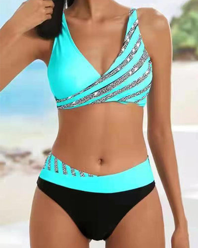 Mona - Bikini Imprimé en Tons Chauds