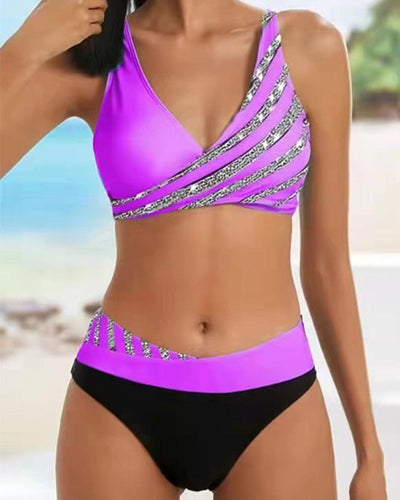 Mona - Bikini Imprimé en Tons Chauds