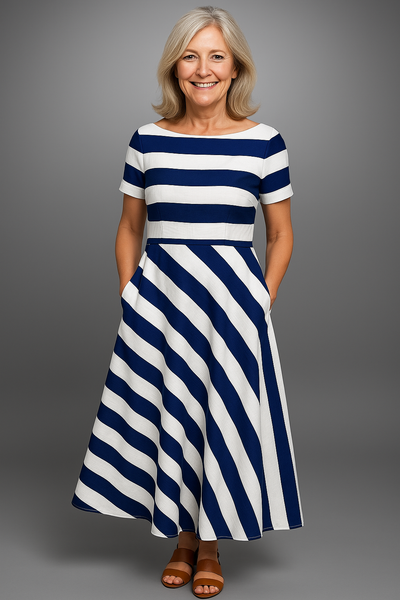 Jenny | Robe Maxi Rayée Élégante