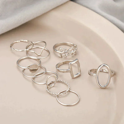 Pack de 11 Anneaux en Argent Vintage