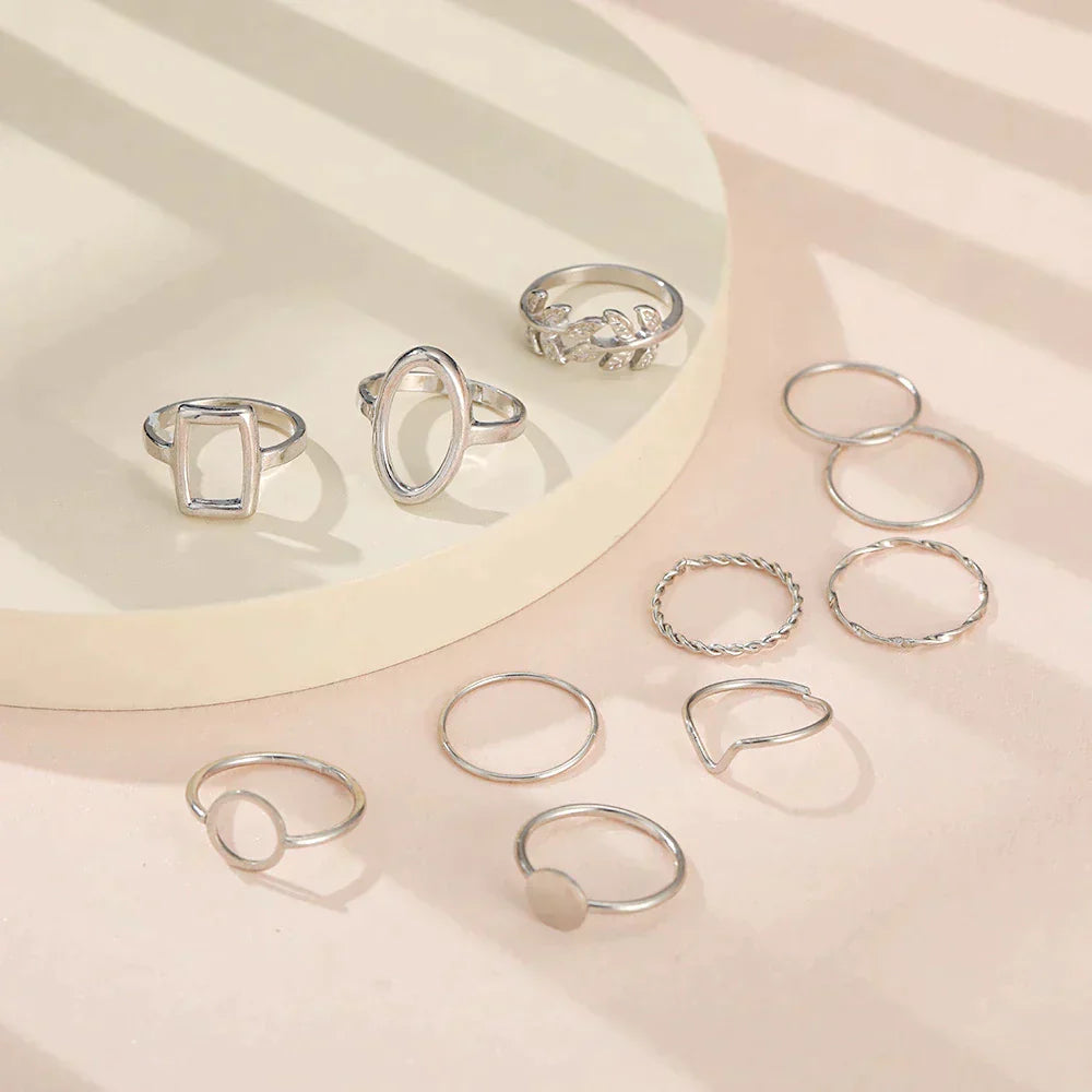 Pack de 11 Anneaux en Argent Vintage