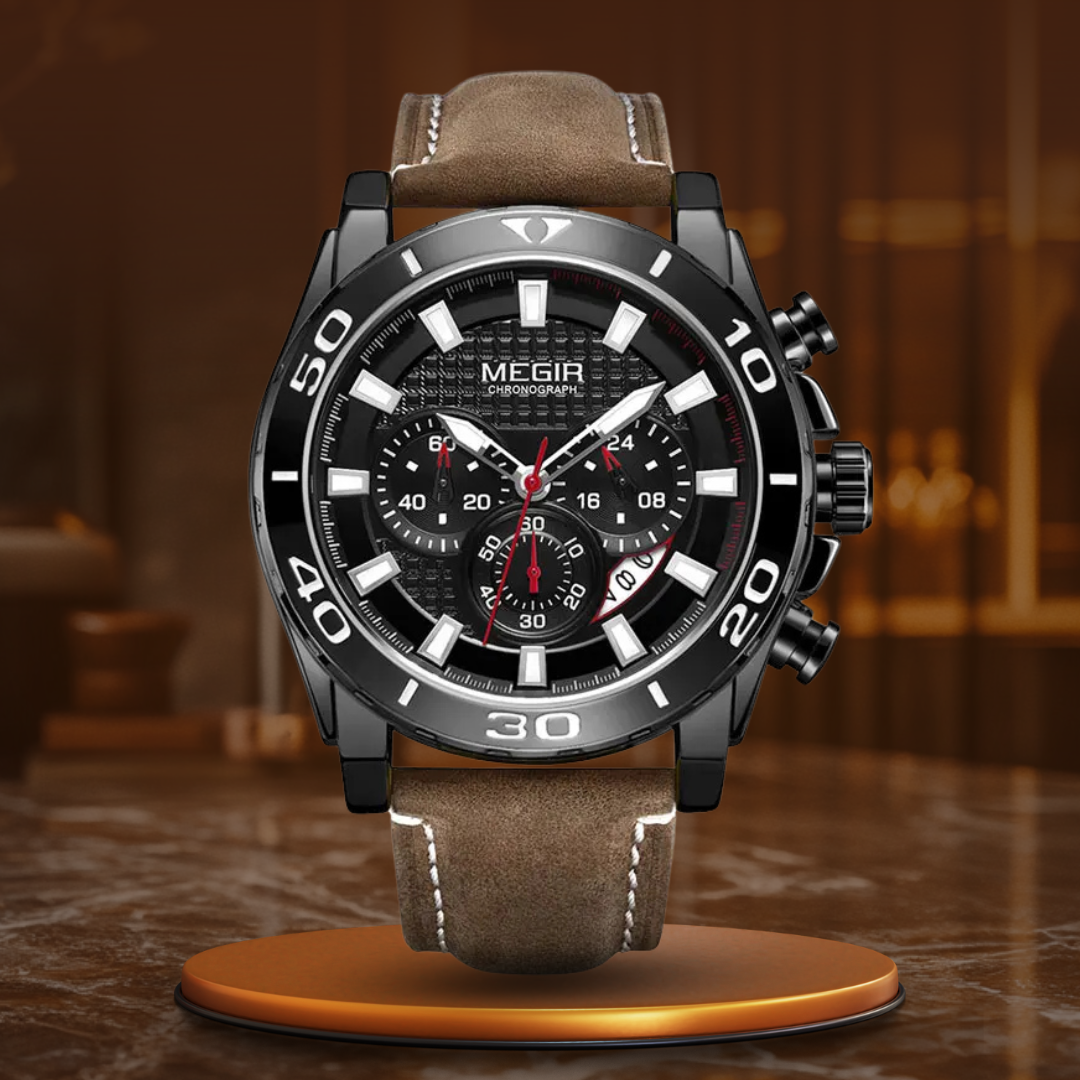 Montre à Quartz avec Bracelet en Cuir