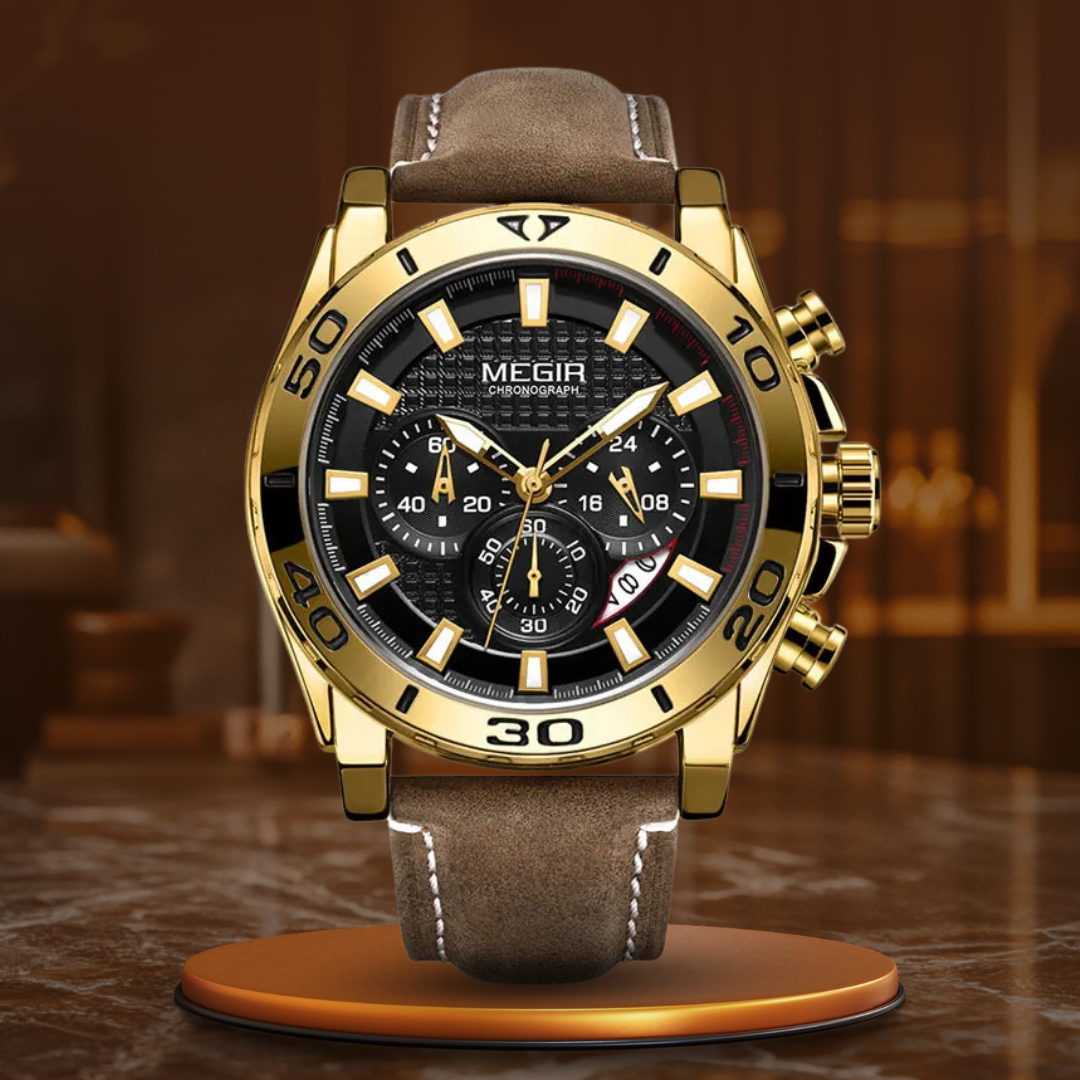 Montre à Quartz avec Bracelet en Cuir
