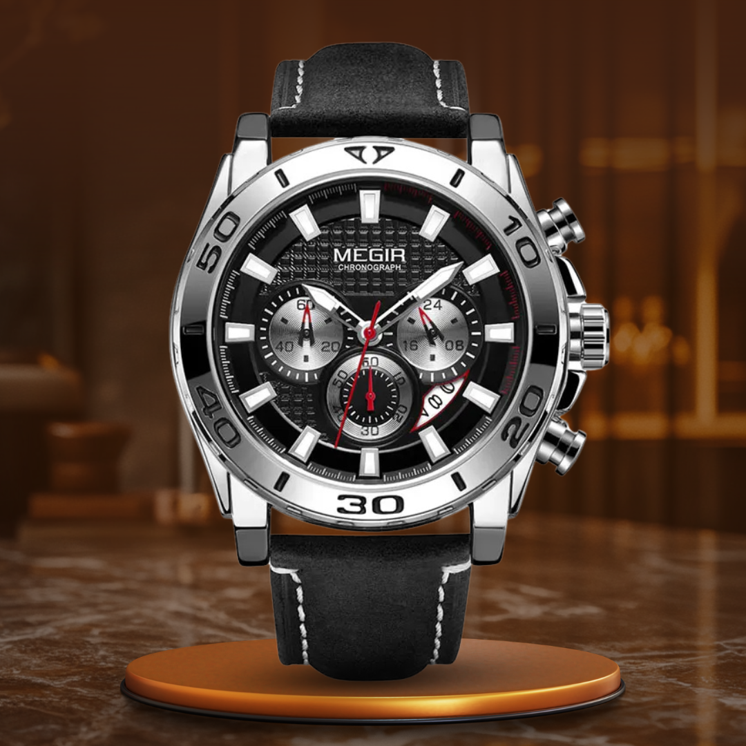 Montre à Quartz avec Bracelet en Cuir