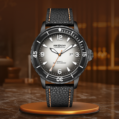 Montre décontractée avec bracelet en cuir