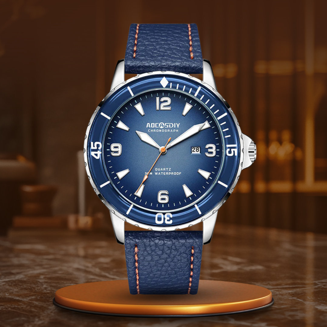 Montre décontractée avec bracelet en cuir