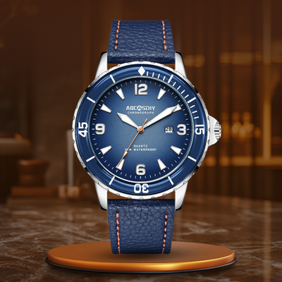 Montre décontractée avec bracelet en cuir