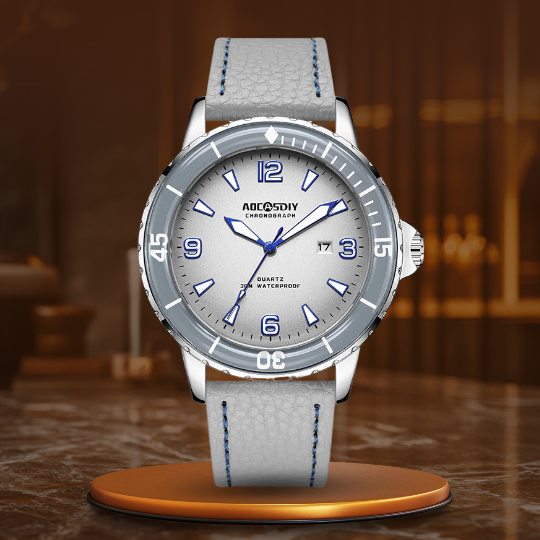 Montre décontractée avec bracelet en cuir