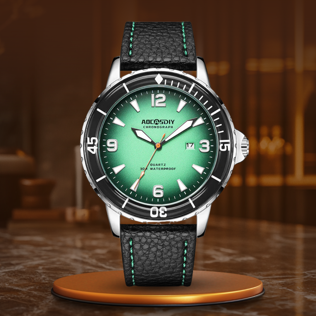 Montre décontractée avec bracelet en cuir