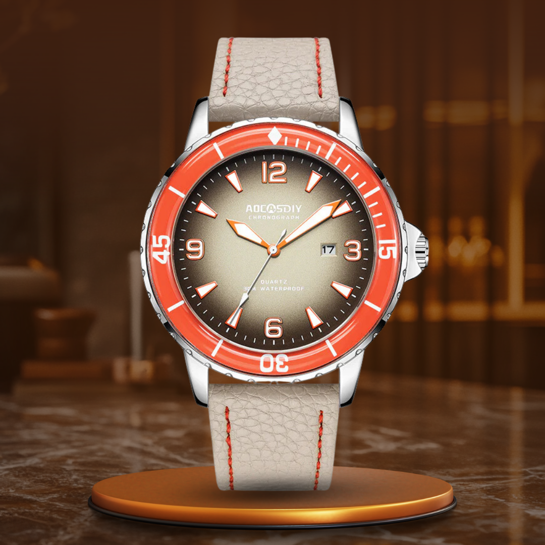 Montre décontractée avec bracelet en cuir