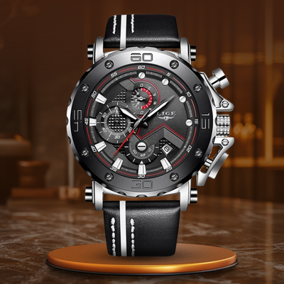 Montre de Luxe Militaire en Acier Quartz