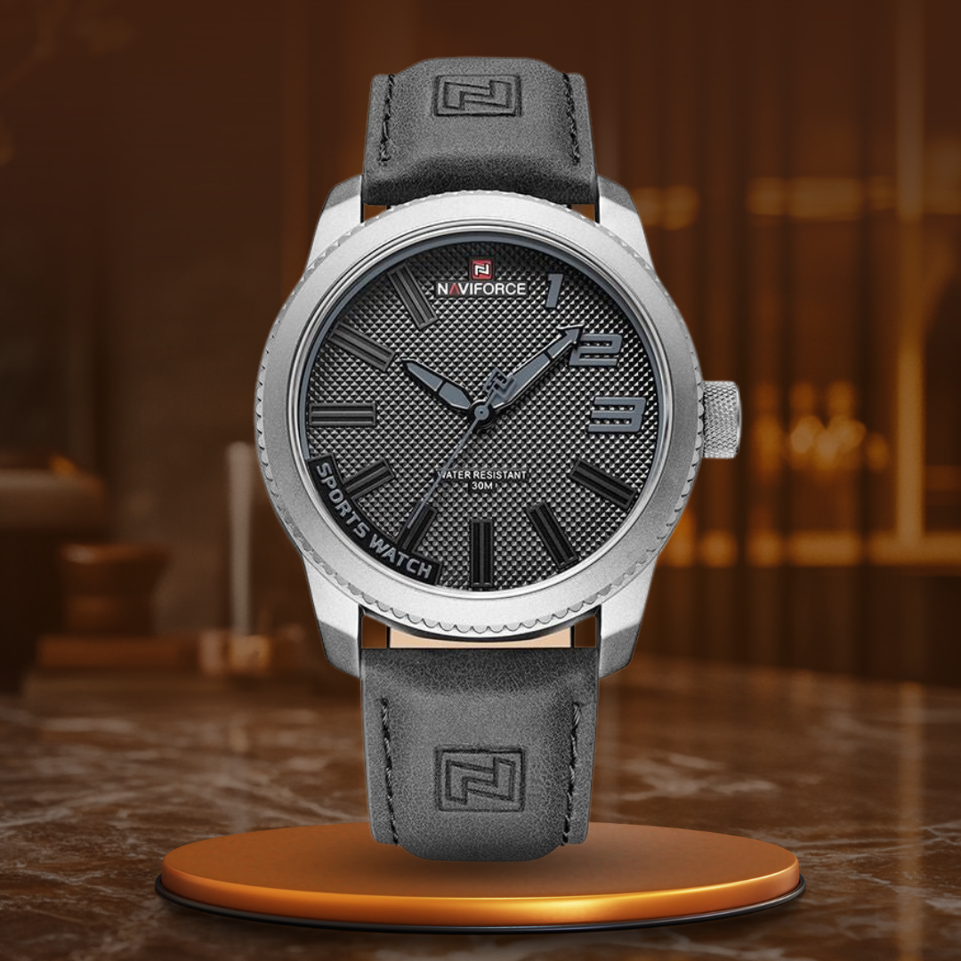 Montre en cuir militaire sportive et résistante aux chocs