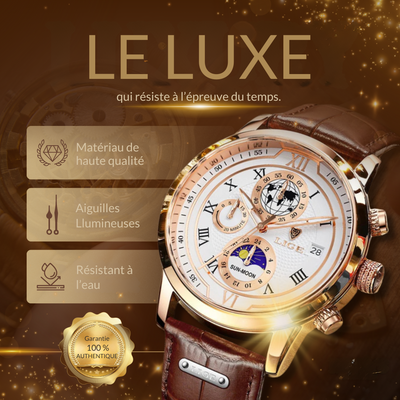 Montre Chronographe avec Bracelet en Cuir Premium