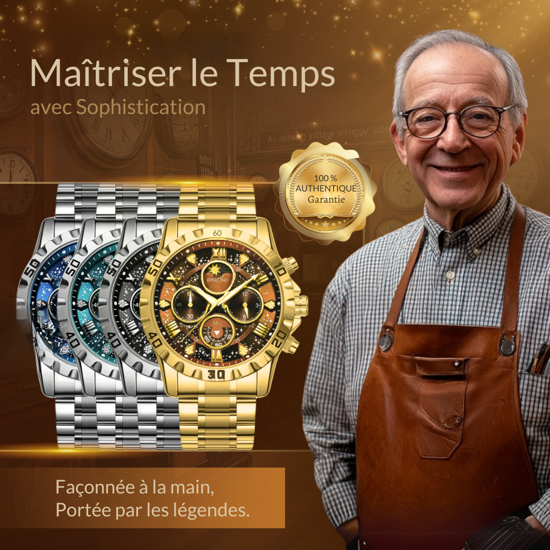 Montre Chronographe de Luxe avec Bracelet Métallique