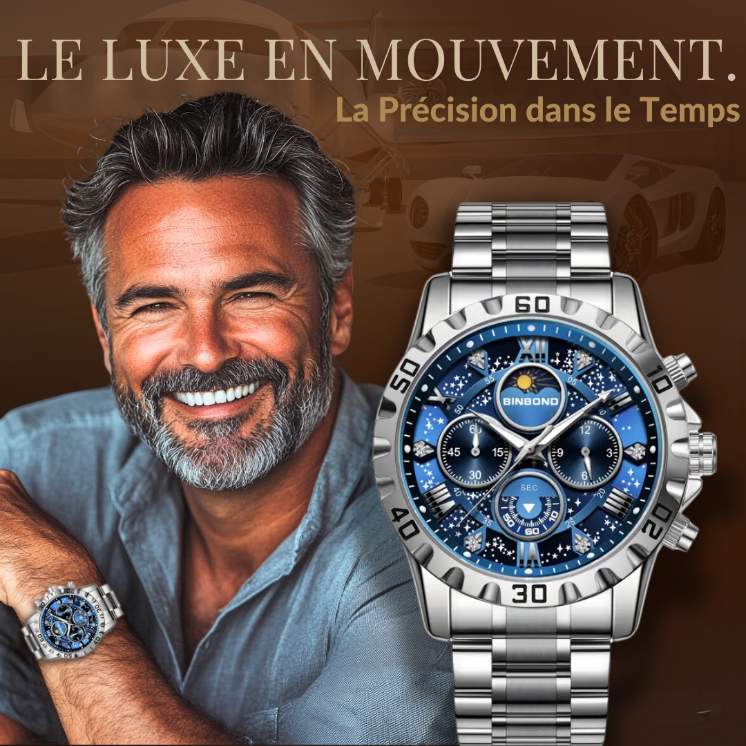 Montre Chronographe de Luxe avec Bracelet Métallique