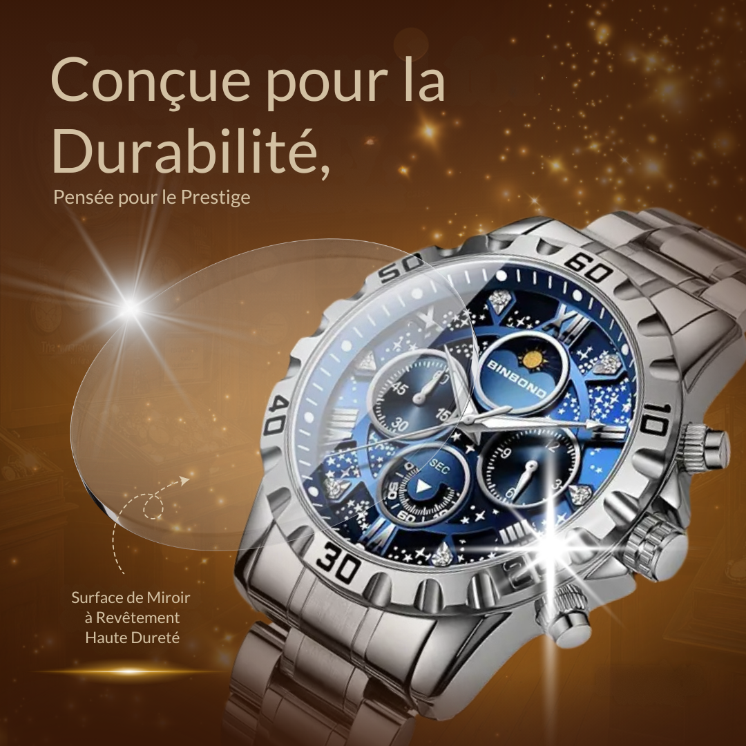 Montre Chronographe de Luxe avec Bracelet Métallique