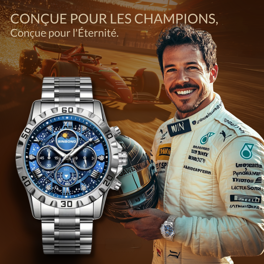 Montre Chronographe de Luxe avec Bracelet Métallique