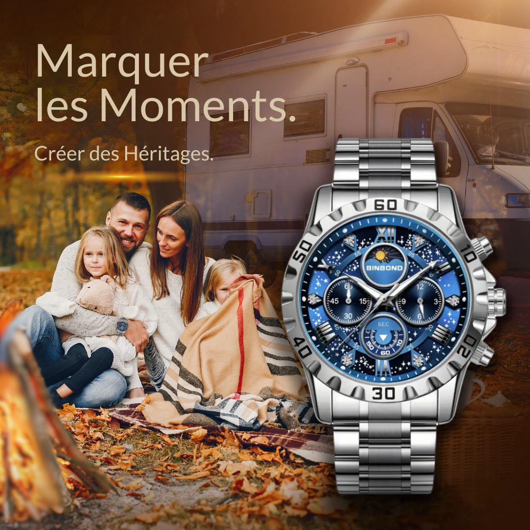 Montre Chronographe de Luxe avec Bracelet Métallique