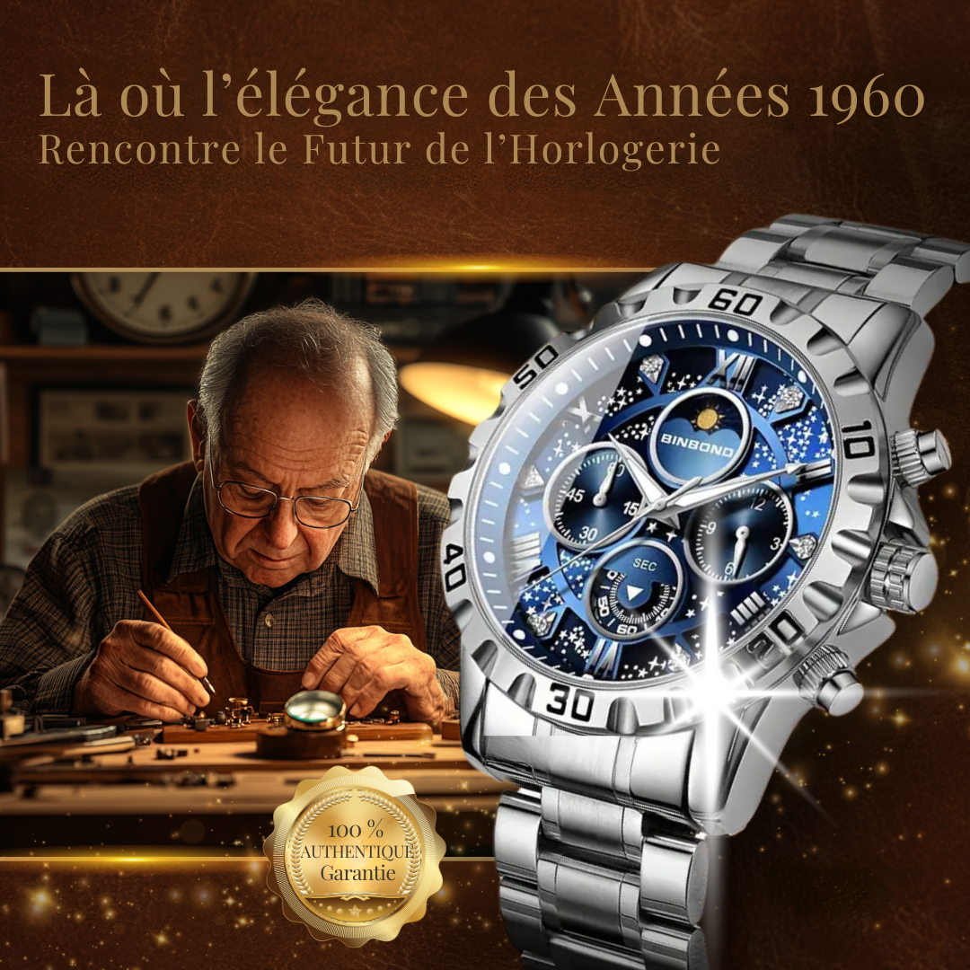 Montre Chronographe de Luxe avec Bracelet Métallique