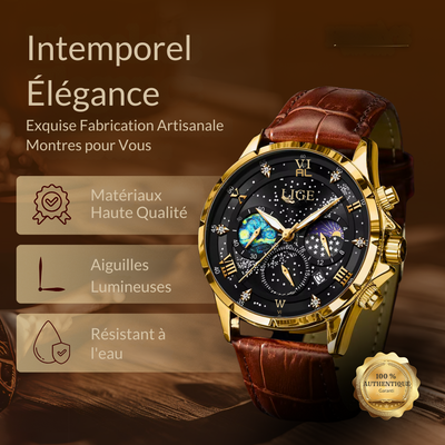 Montre Élégante Phase de Lune