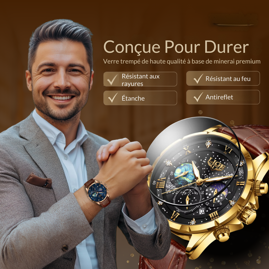 Montre Élégante Phase de Lune