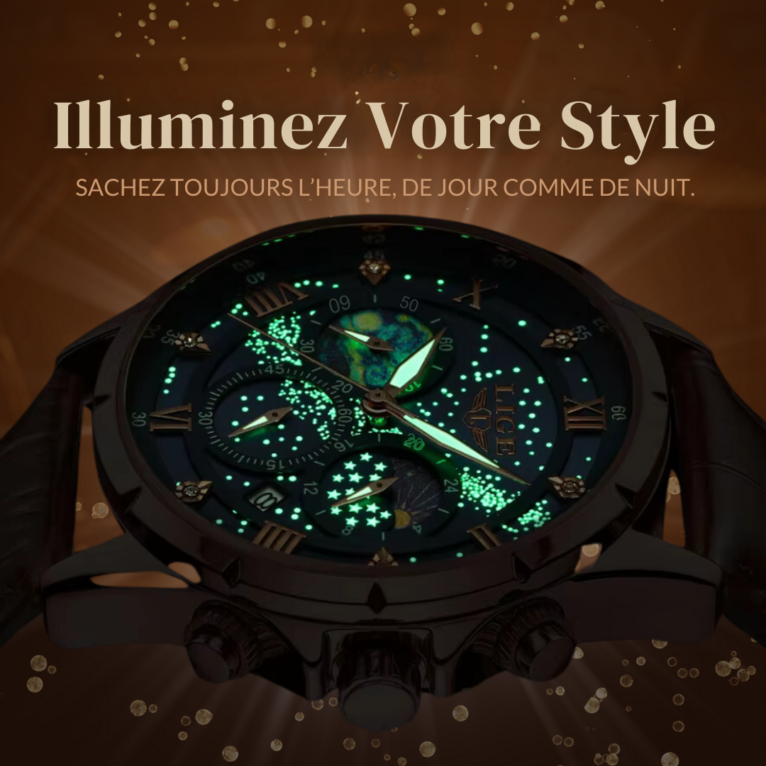 Montre Élégante Phase de Lune