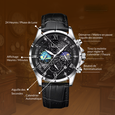 Montre Élégante Phase de Lune