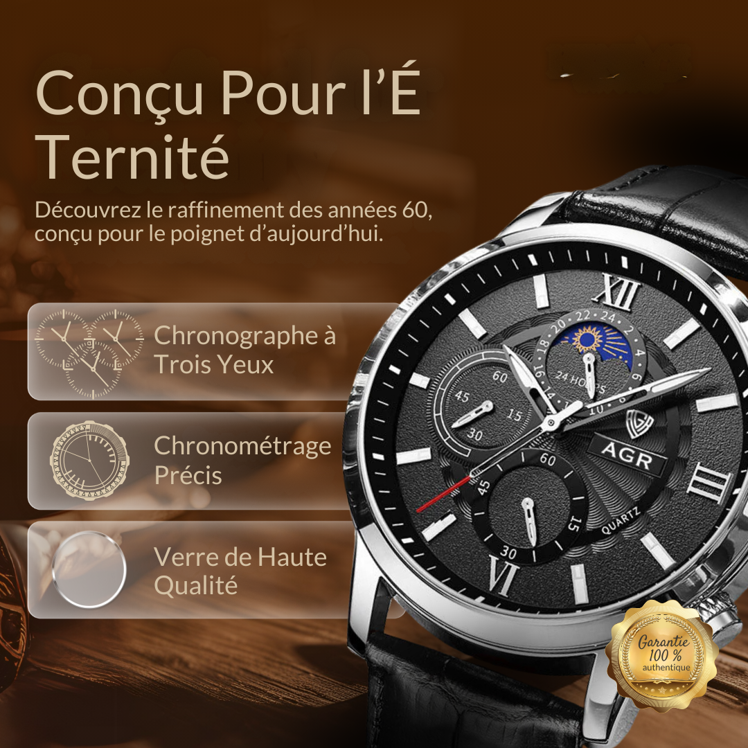 Montre Quartz en Cuir de Luxe