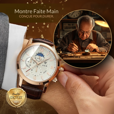 Montre Quartz en Cuir de Luxe