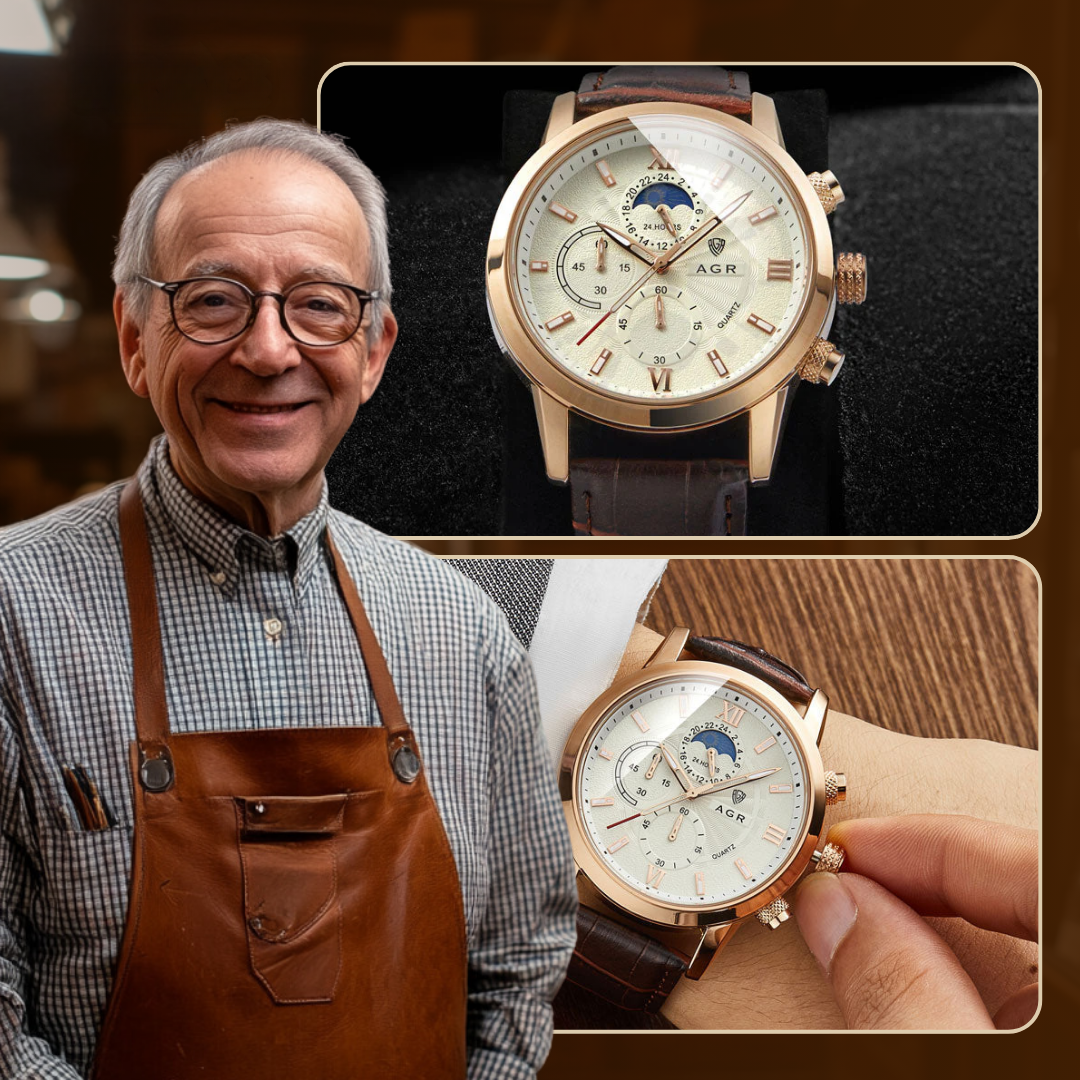 Montre Quartz en Cuir de Luxe