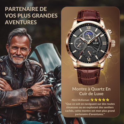 Montre Quartz en Cuir de Luxe