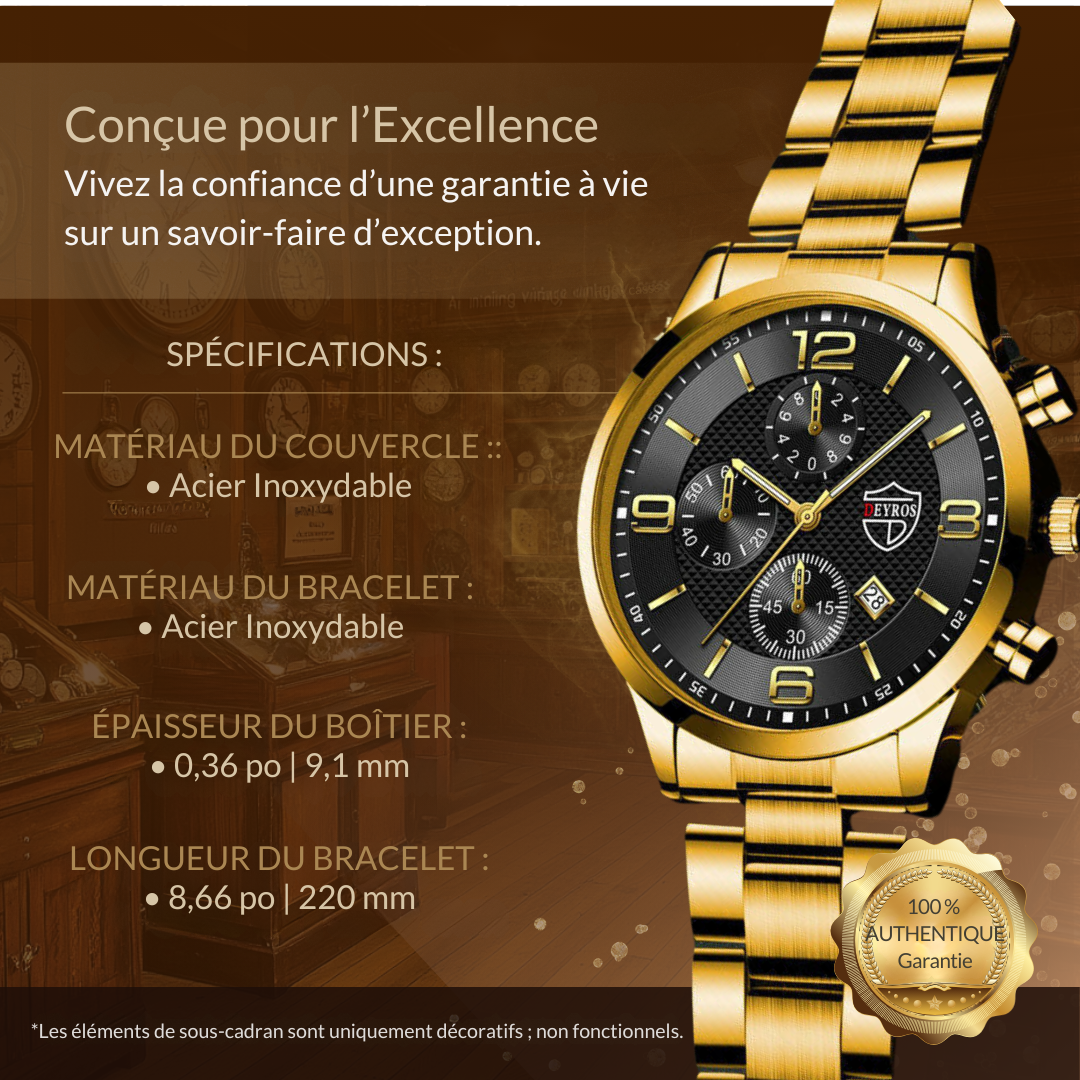 Montre d'affaires de luxe pour homme