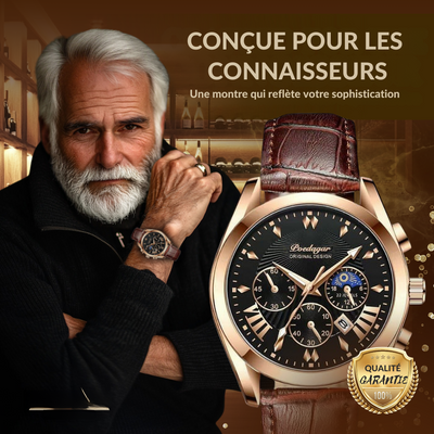 Montre de Luxe avec Bracelet en Cuir Élégant
