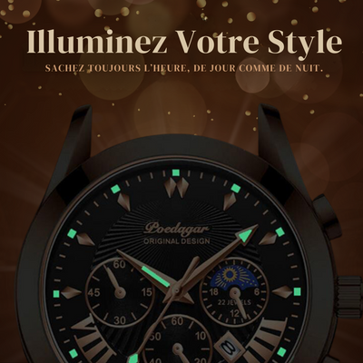 Montre de Luxe avec Bracelet en Cuir Élégant
