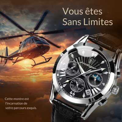 Montre de Luxe avec Bracelet en Cuir Élégant