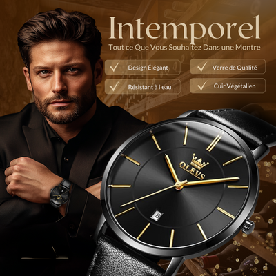 Montre de voiture avec bracelet en cuir