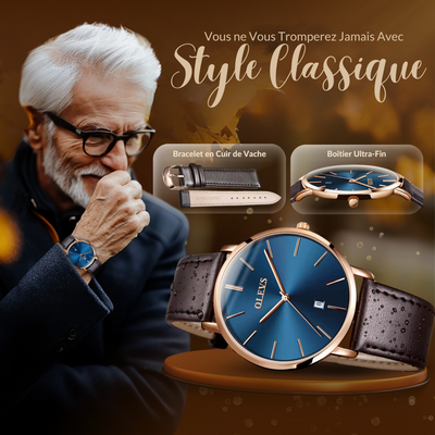 Montre de voiture avec bracelet en cuir