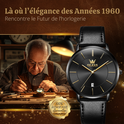 Montre de voiture avec bracelet en cuir