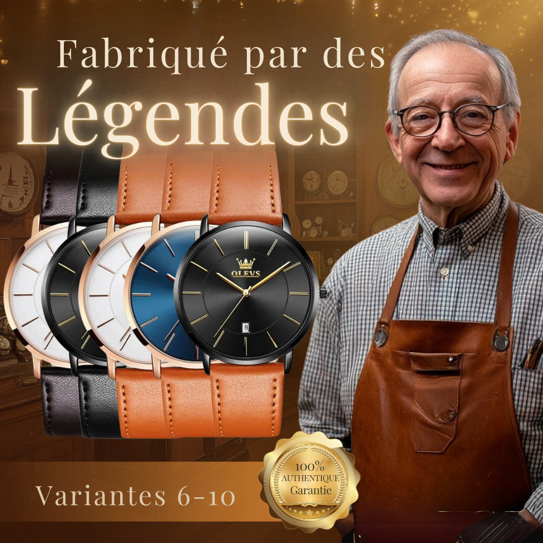 Montre de voiture avec bracelet en cuir