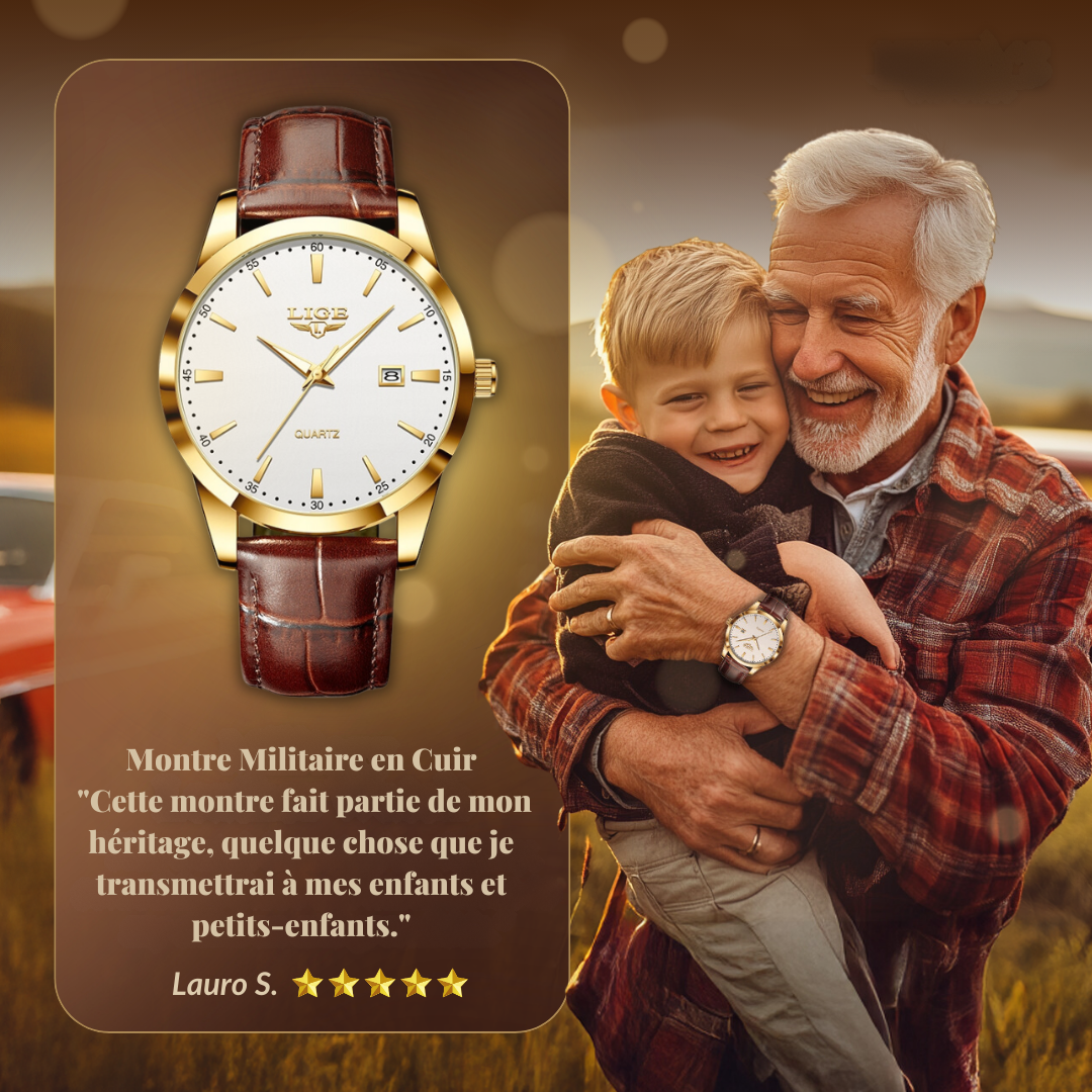 Montre en Cuir Militaire