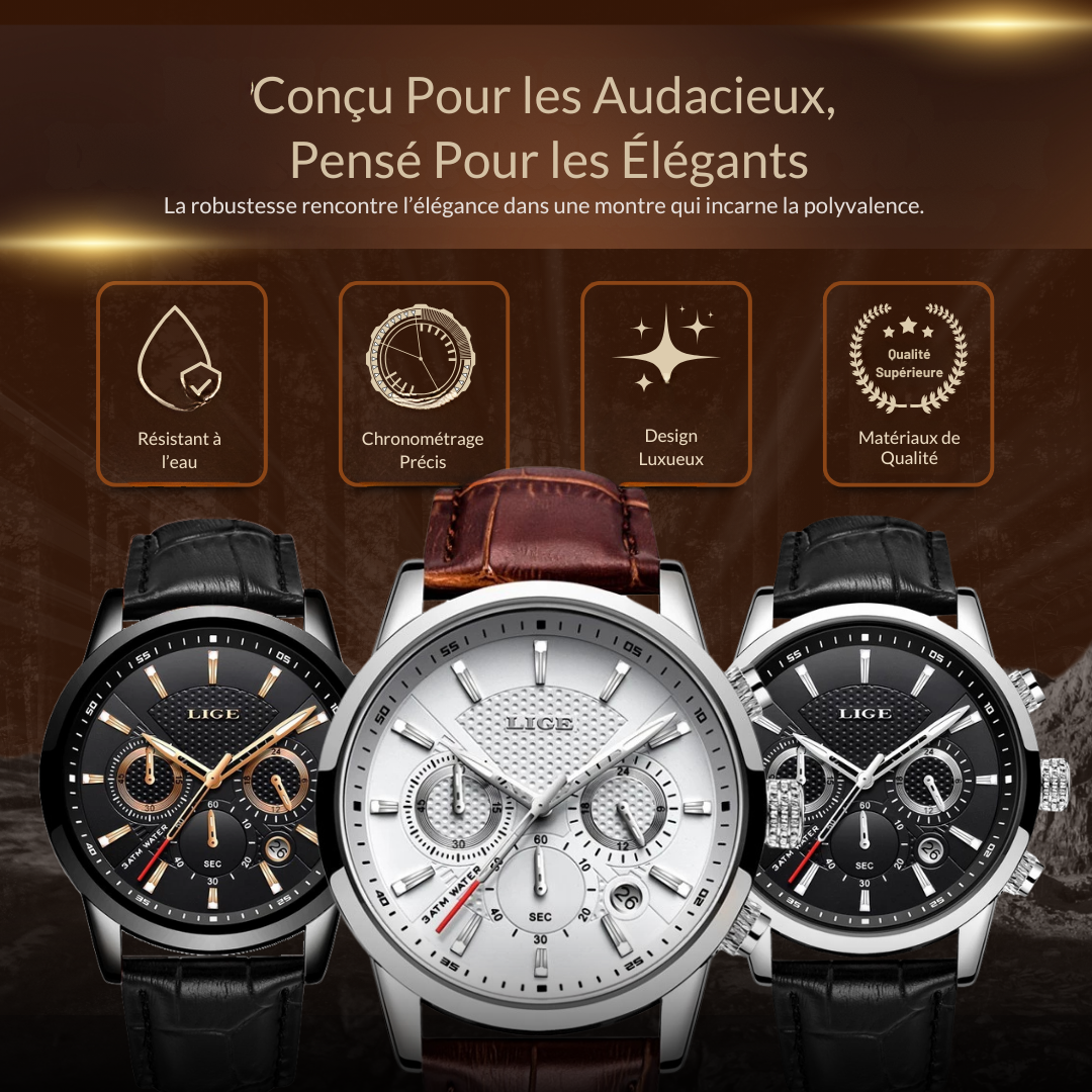 Montre en Cuir Militaire à la Mode