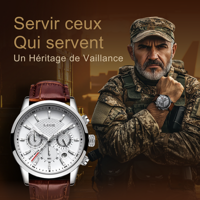 Montre en Cuir Militaire à la Mode