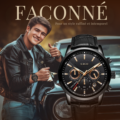 Montre en Cuir Militaire à la Mode