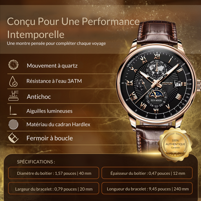 Montre en Cuir Militaire à la Mode