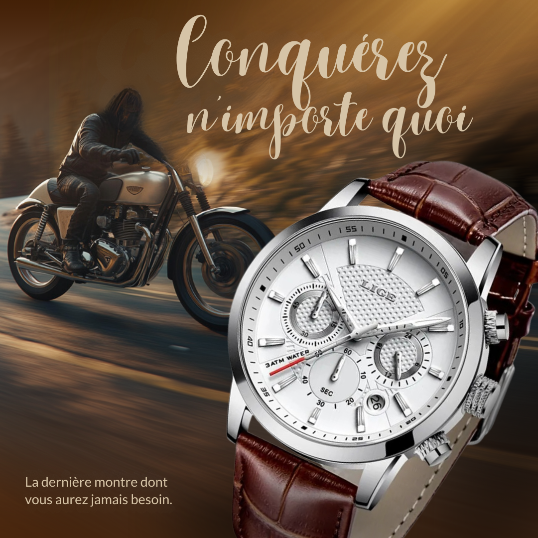 Montre en Cuir Militaire à la Mode