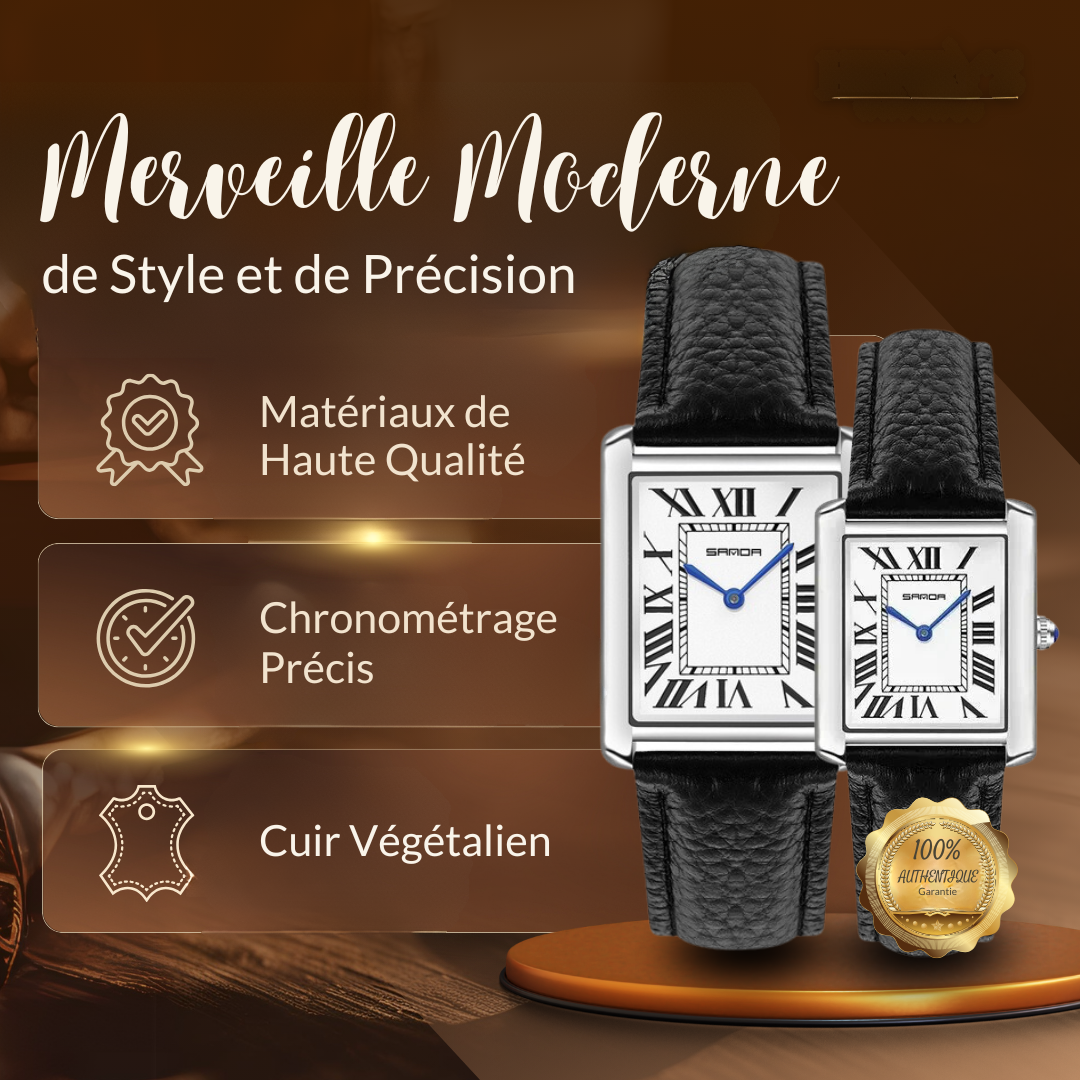 Montres Carrées Élégantes pour Couples
