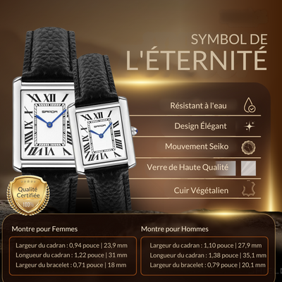 Montres Carrées Élégantes pour Couples