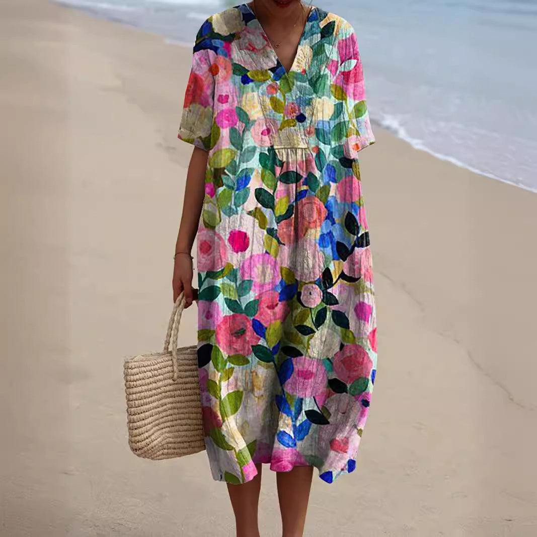 Adelmira - Robe d'été florale colorée